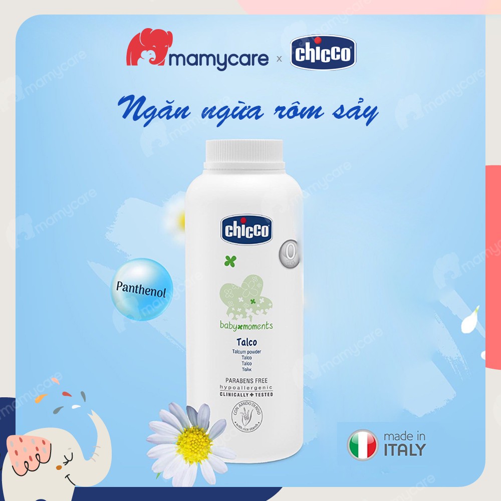 Phấn rôm tinh bột gạo Chicco ngừa rôm sảy, hăm tã cho bé 150gr - MAMYCARE