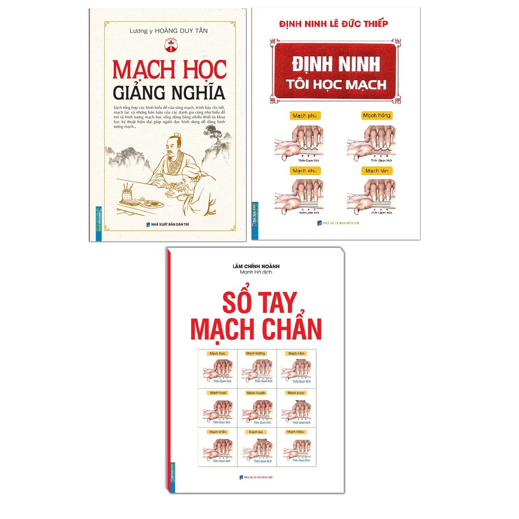 Sách Combo Định Ninh Tôi Học Mạch + Sổ tay mạch chẩn + Mạch Học Giảng Nghĩa