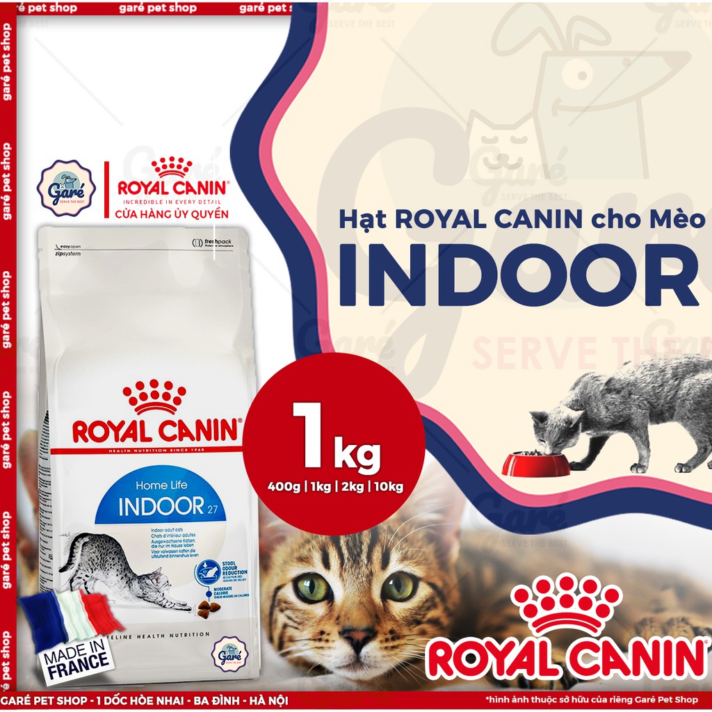 1kg - Hạt INDOOR 27 ROYAL CANIN thức ăn hạt dành cho mèo trưởng thành trên 12 tháng tuổi