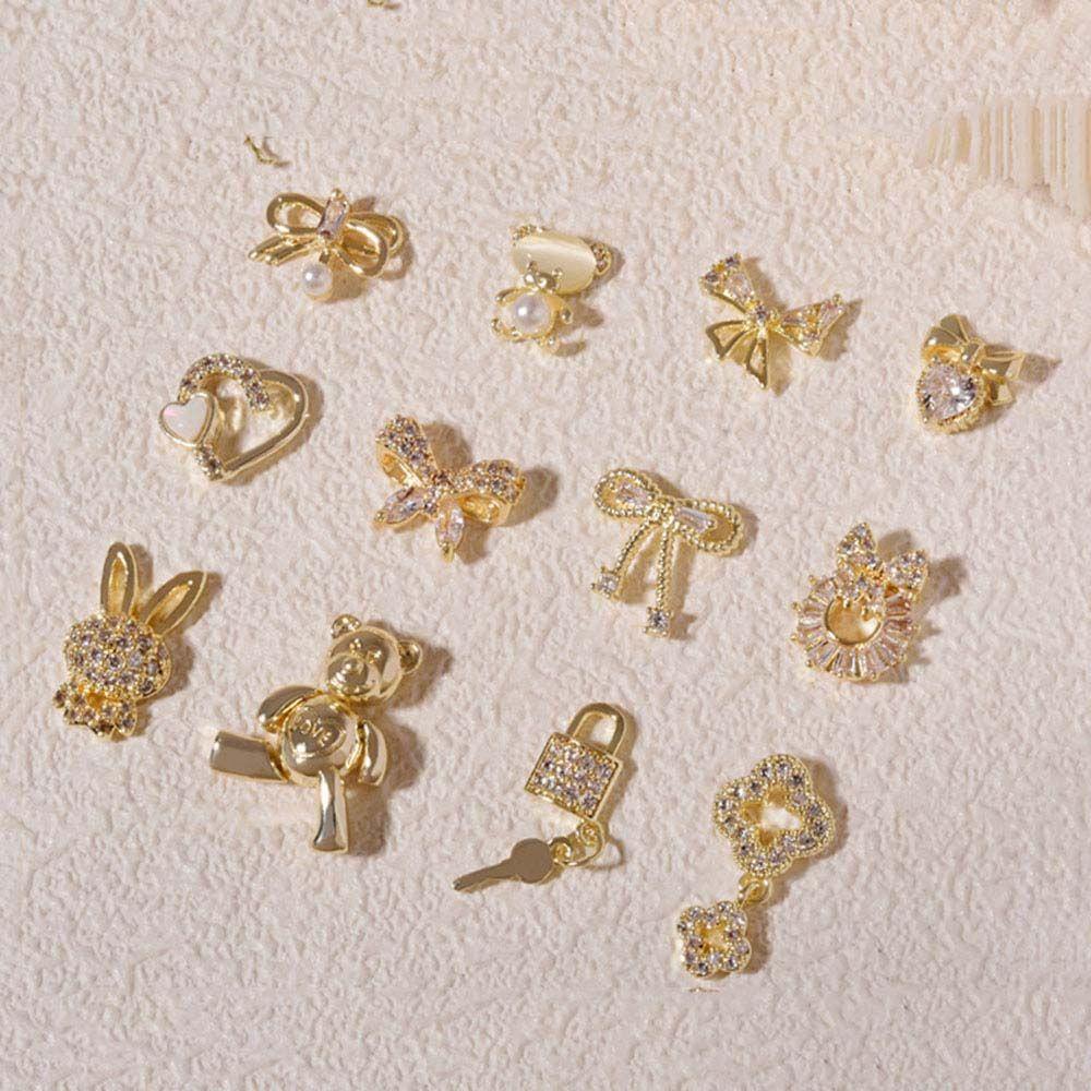 Phụ Kiện Trang Trí Móng Tay Hình Nơ / Thỏ Lấp Lánh Xinh Xắn