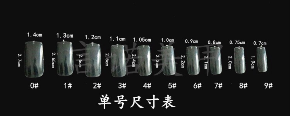 Túi 50 móng vuông up tay lẻ Size ( 7-8-9)