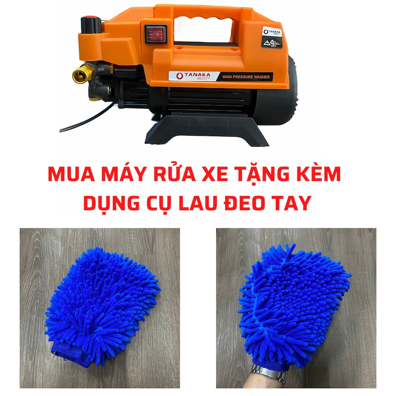 Máy rửa xe mini TANAKA 2500W máy rửa xe bảo hành 12 tháng tặng kèm dụng cụ lau đeo tay - Kim Khí Dung Anh