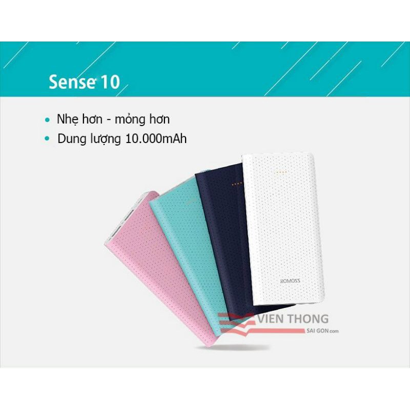 SẠC DỰ PHÒNG ROMOSS SENSE 10 CHÍNH HÃNG 10.000MAH,,