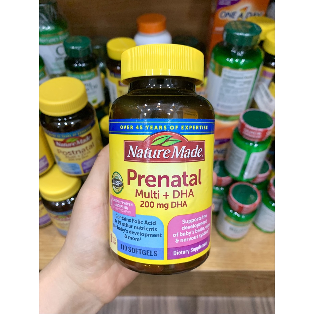 Vitamin Tổng Hợp Cho Mẹ Bầu - NATURE MADE - Prenatal Vitamin + DHA - 110 viên
