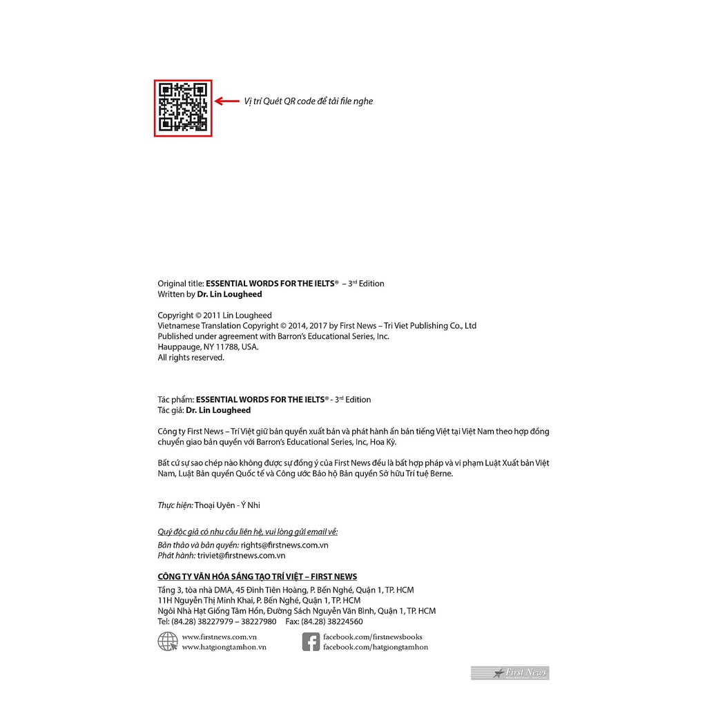 Sách - BARRON'S ESSENTIAL WORDS FOR THE IELTS (3RD EDITION) - First News - FIN