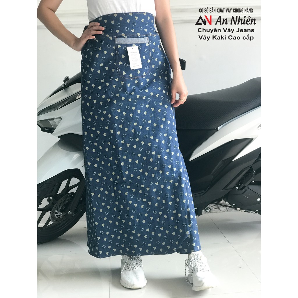 Váy chống nắng freeSize JEAN bông xẻ tà[được lựa mẫu]