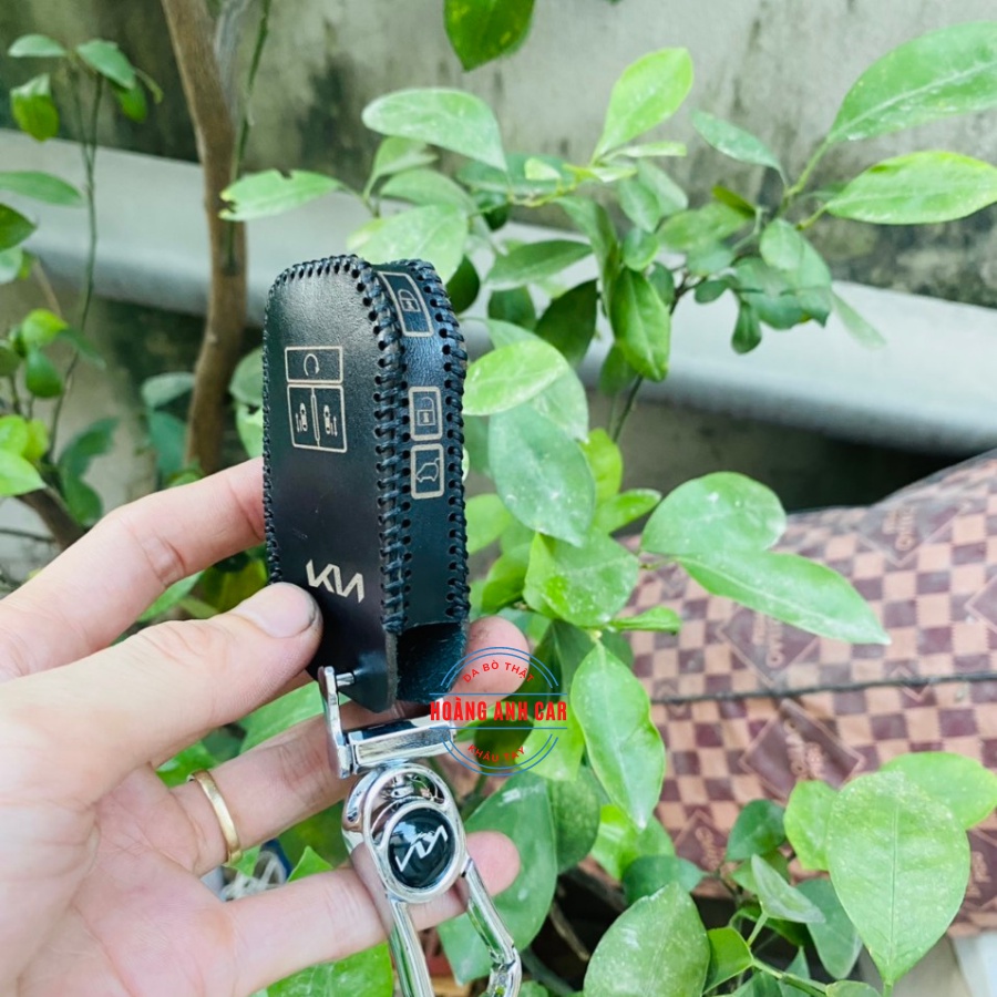 Bao Da Chìa Khoá KIA Carnival 2021, 2022, Canival handmade da thật khâu tay