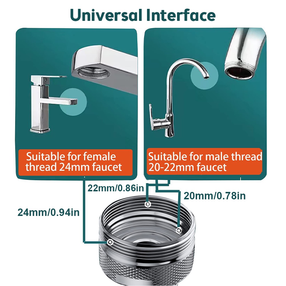 Vòi xịt nước mở rộng AIDEEPEN 1080° chuyên dụng cho nhà bếp