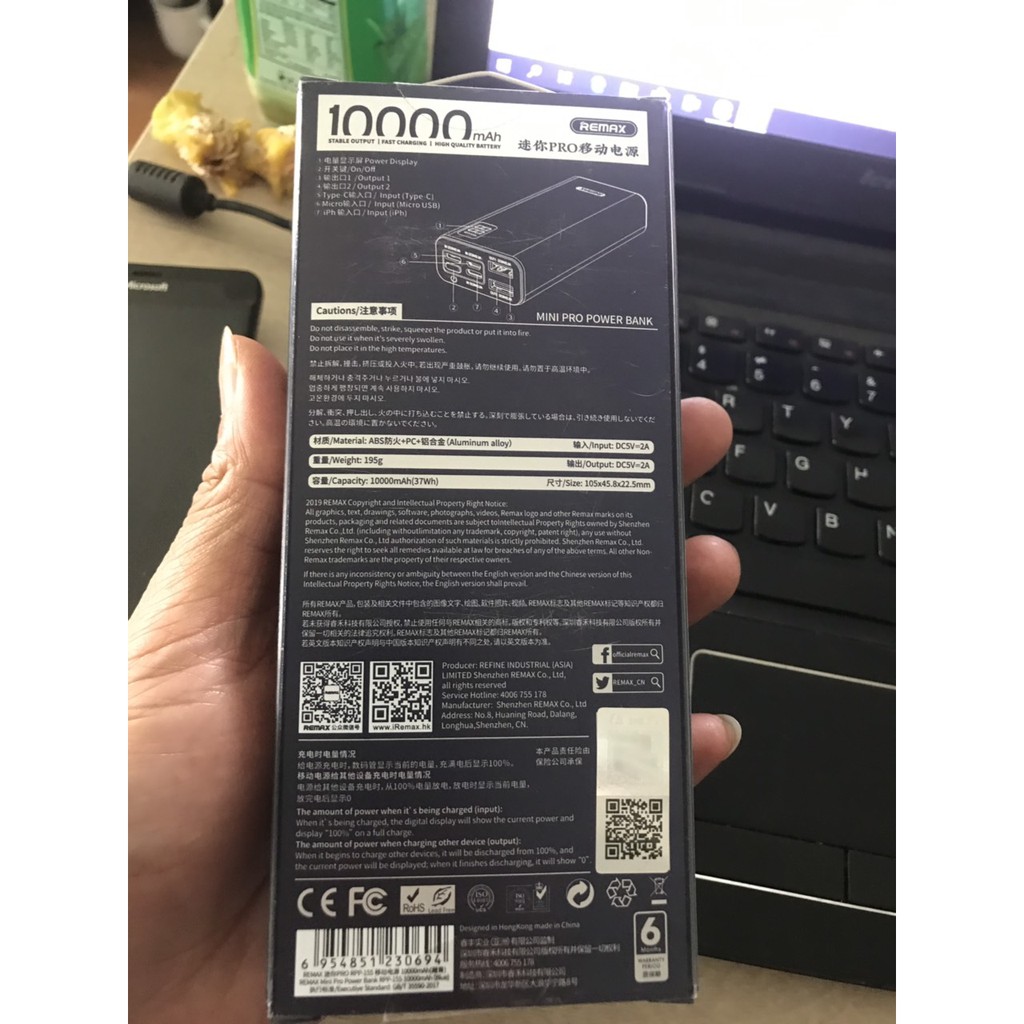 SẠC DỰ PHÒNG REMAX 10000MAH RPP-155