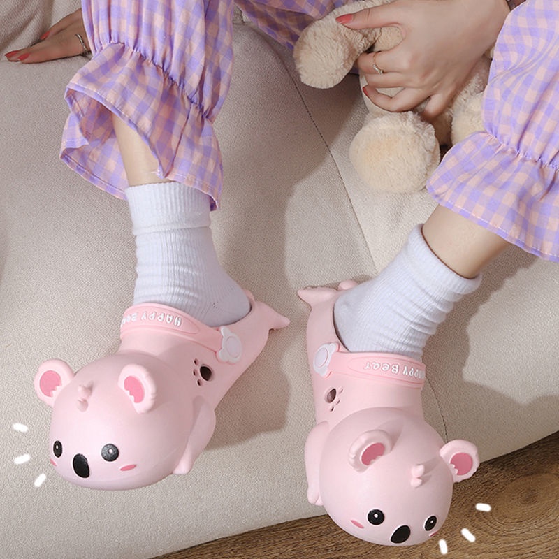 Dép Sandal Đục Lỗ Chống Trượt In Hình Gấu Koala Hoạt Hình Dễ Thương Thời Trang Mùa Hè Cho Học Sinh / Ký Túc Xá / Trong Nhà /