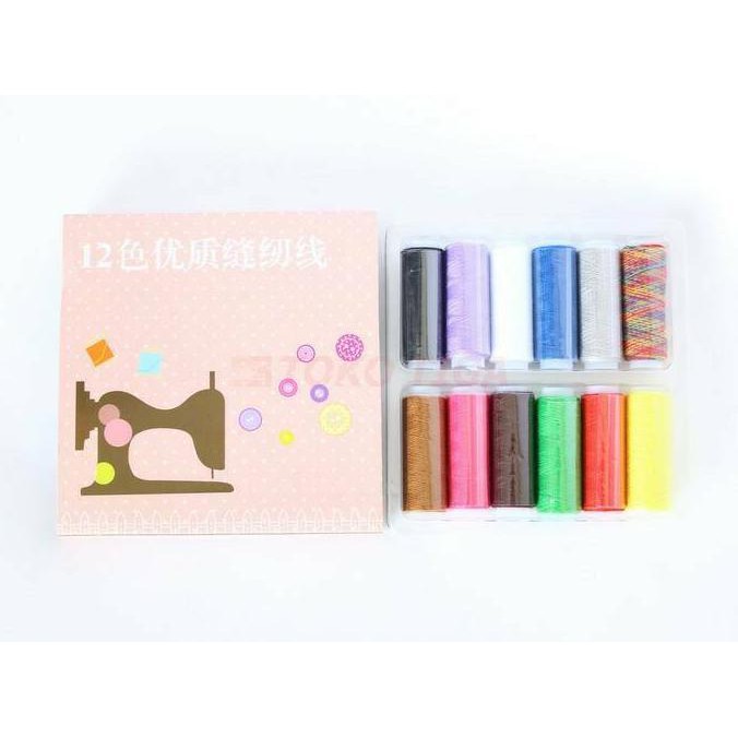 Bộ 12 Cuộn Chỉ May Nhiều Màu Sắc | BigBuy360 - bigbuy360.vn