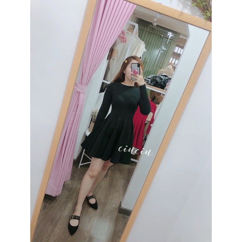 Đầm Xoè Basic Bo Len Dài Tay ♥️♥️ | BigBuy360 - bigbuy360.vn