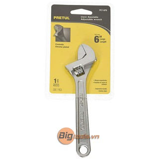 Mỏ lết mạ crom cứng 6in/150mm pretul pet-6pb