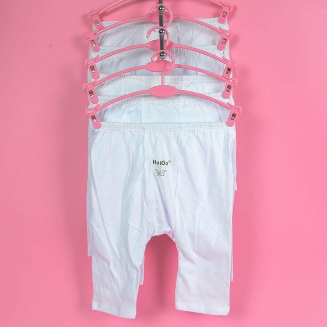 Quần dài sơ sinh đáy ngang HOTGA TRẮNG cho em bé mặc bỉm