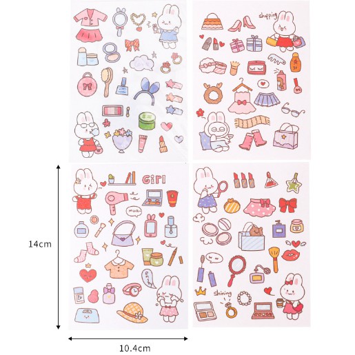 Set 4 Miếng Hình Dán Sticker DIY Trang Trí Cực Dễ Thương