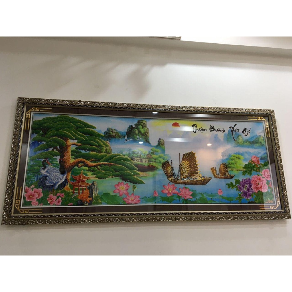 Tranh đính đá Thuận buồm xuôi gió DF136-DF634 (chưa đính đá, chưa khung)