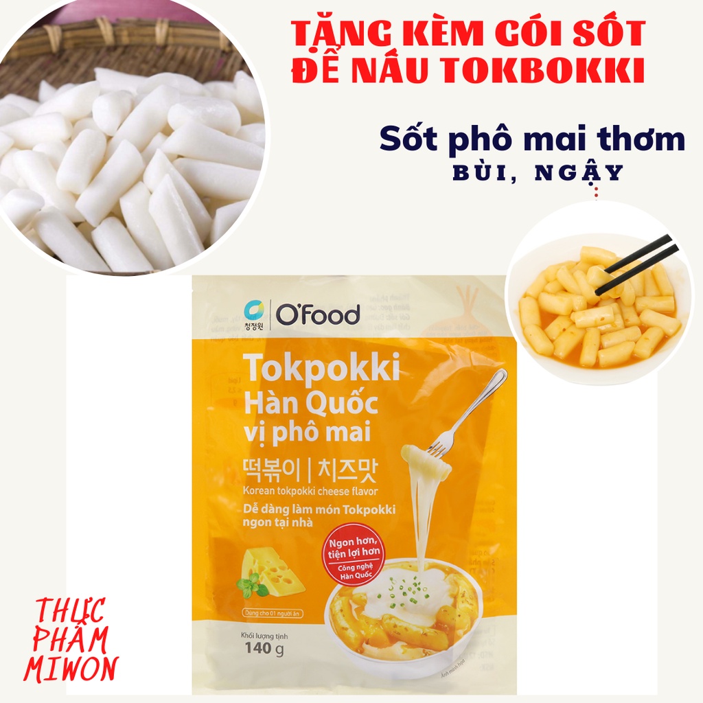 Tokbokki Hàn Quốc O'Food gói 140g vị phô mai, có kèm theo sốt nấu, hạn sử dụng 12 tháng