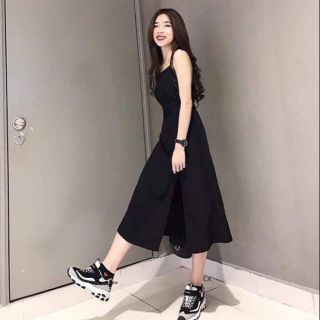 Đầm maxi hở lưng cột dây đan - Kèm ảnh thật