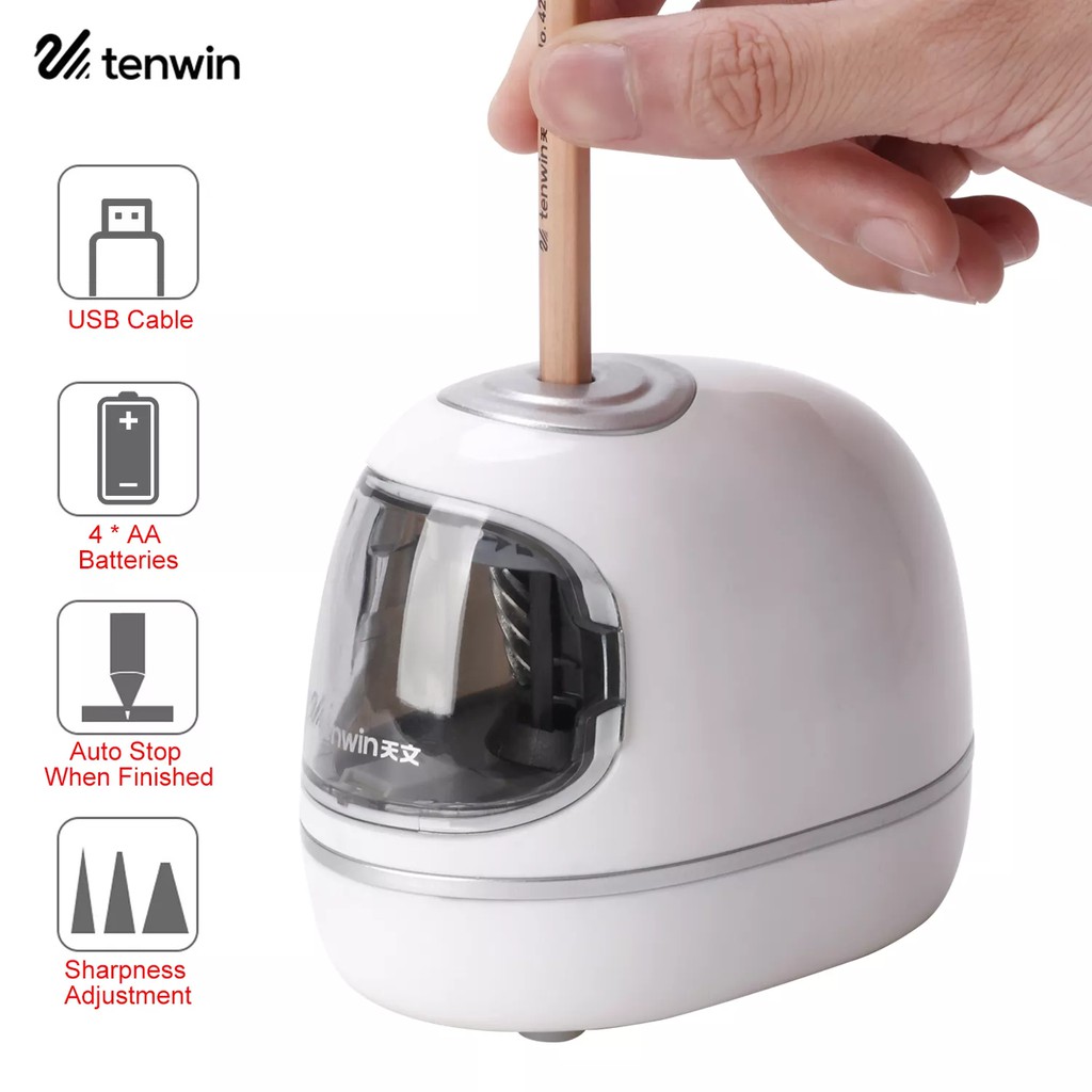 Máy Gọt Bút Chì Cầm Tay Tenwin Lưỡi Dao Xoắn Ốc Bền Bỉ Điều Chỉnh Độ Sắc Nét USB/Hoạt Động Bằng Pin Nhanh Làm _123Lifevn
