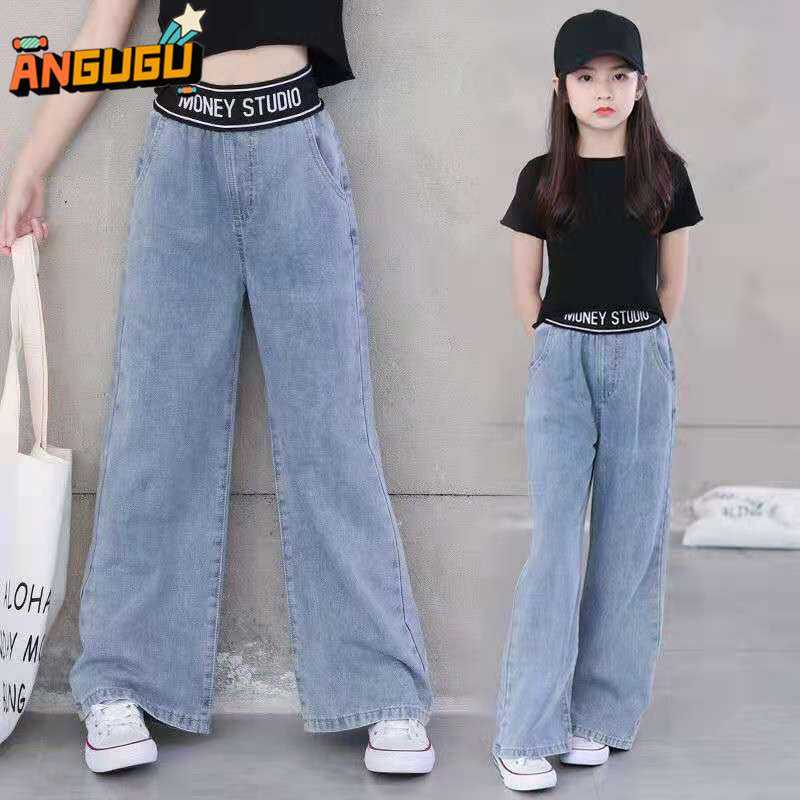 Quần Jean Ống Rộng Thời Trang Xuân Thu Dành Cho Bé Gái 1-2-3-4-5-6-7-8-9-10-11-12-13 Tuổi