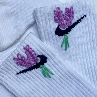 Tất Thêu Lavender