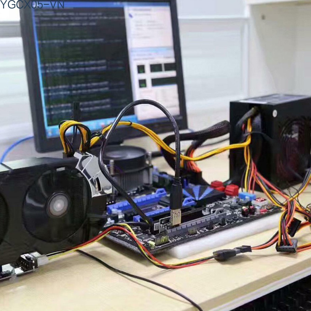 Cáp Chuyển Đổi Ver006C Pci-E 1x Sang 16x Usb 3.0 Sata 15pin Sang 6pin Cho Mining Miner | BigBuy360 - bigbuy360.vn