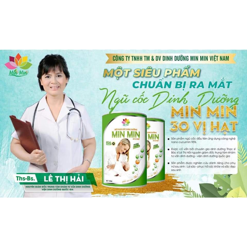 CHÍNH HÃNG 0.5KG_ NGŨ CỐC LỢI SỮA CAO CẤP MIN MIN CURCUMIN 30 VỊ HẠT