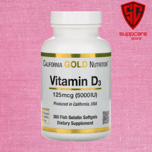 California Gold Nutrition Vitamin D3 125mcg [5000 IU] - 360 viên - Chính Hãng Nhập Mỹ