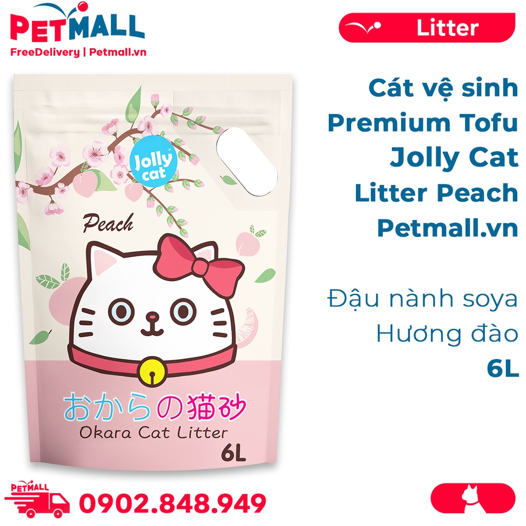 Cát vệ sinh Premium Tofu Jolly Cat Litter Peach 6L thumbnail