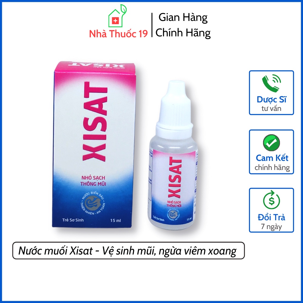 Nước Muối Biển Xisat Hồng Dùng Cho Bé Lọ 15ml, Nước Muối Biển Vệ Sinh Mũi Làm Sạch Bụi Bẩn, Thông Thoáng Mũi Ngừa Sổ Mũi