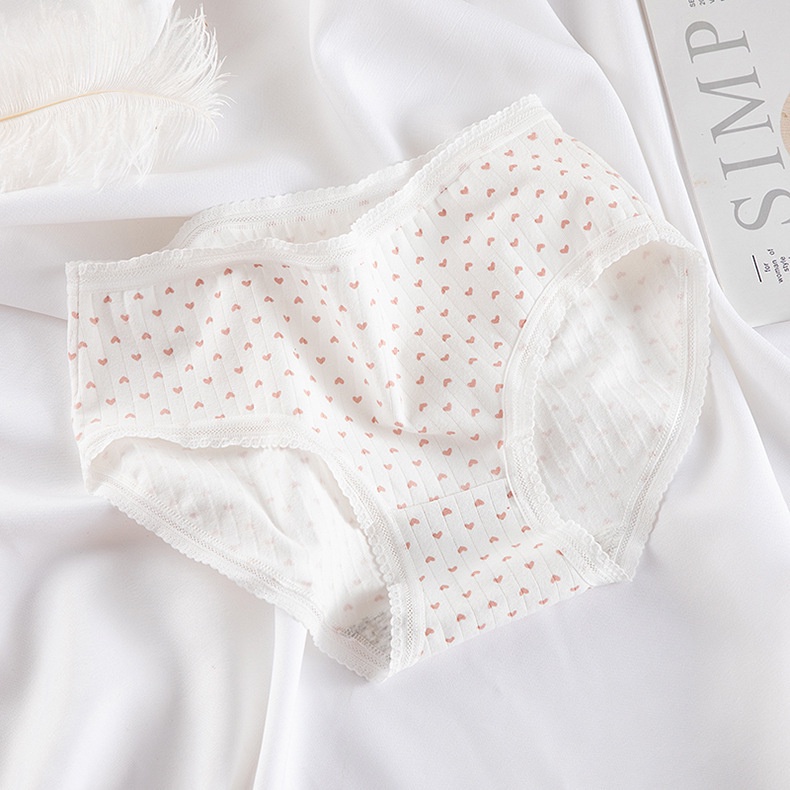 Quần lót cotton nữ viền ren đáy quần cotton thoáng mát thấm hút ẩm tốt tạo thoải mái khi mặc họa tiết dễ thương NORICHIP