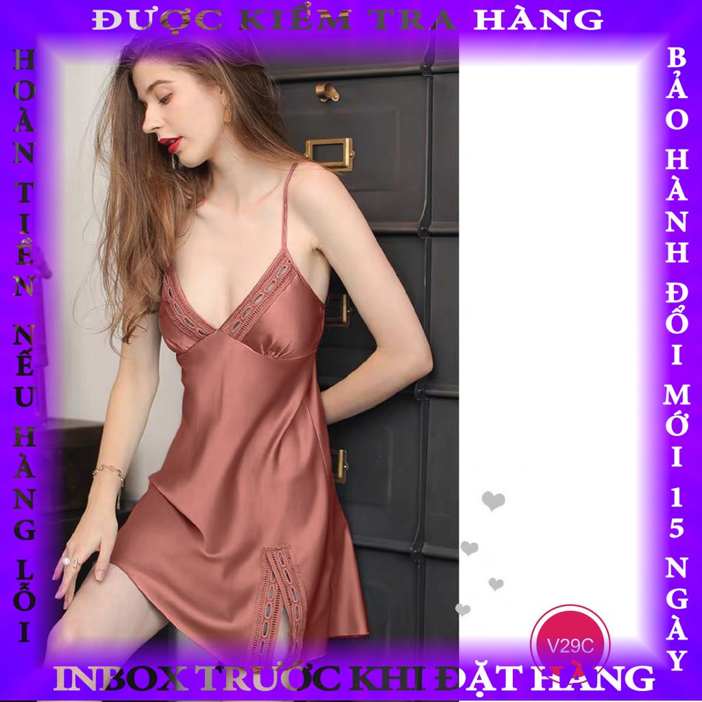 Đầm Ngủ Lụa Satin Cao Cấp Thương Hiệu XAVIA V29 chimse