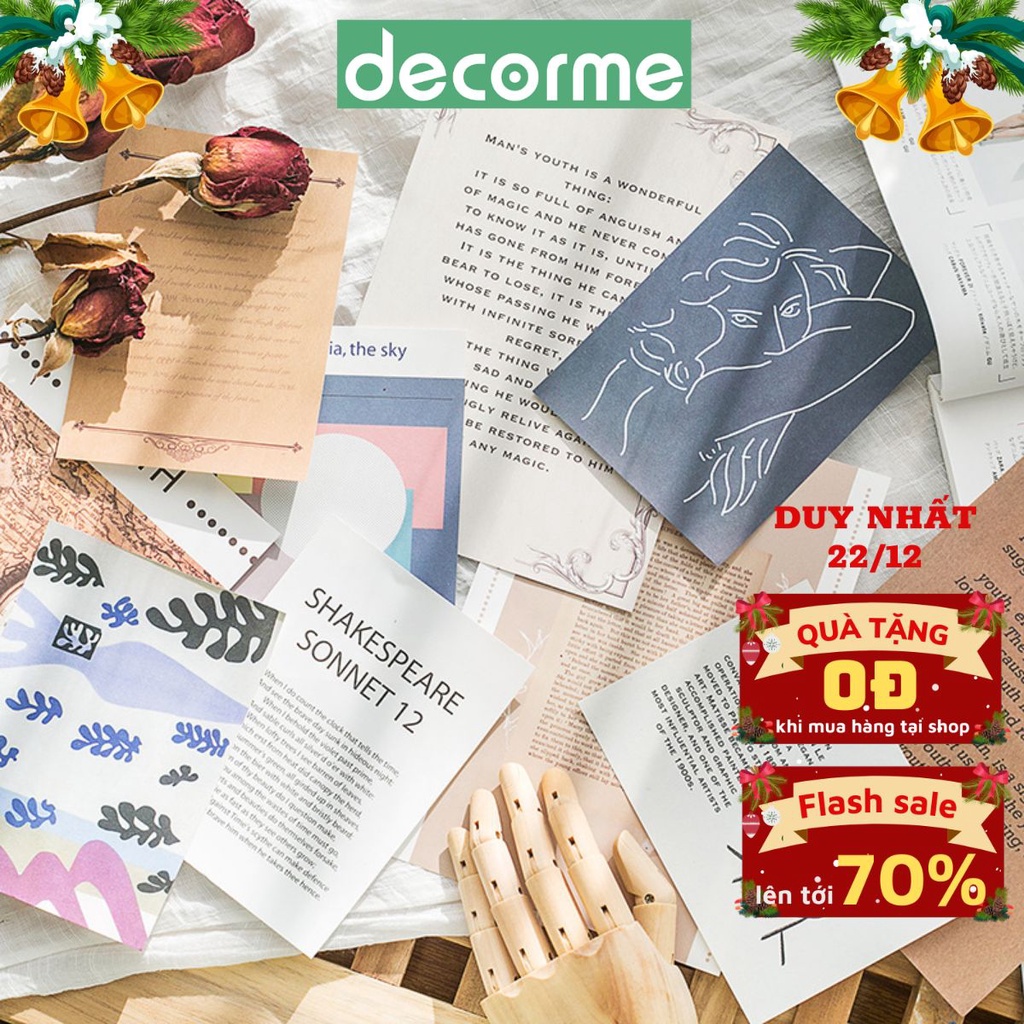 Set 17 tấm ảnh trang trí decor phòng kèm sticker dán Enjoy Life DecorMe