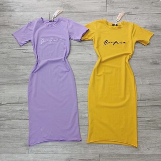 Đầm body thun in