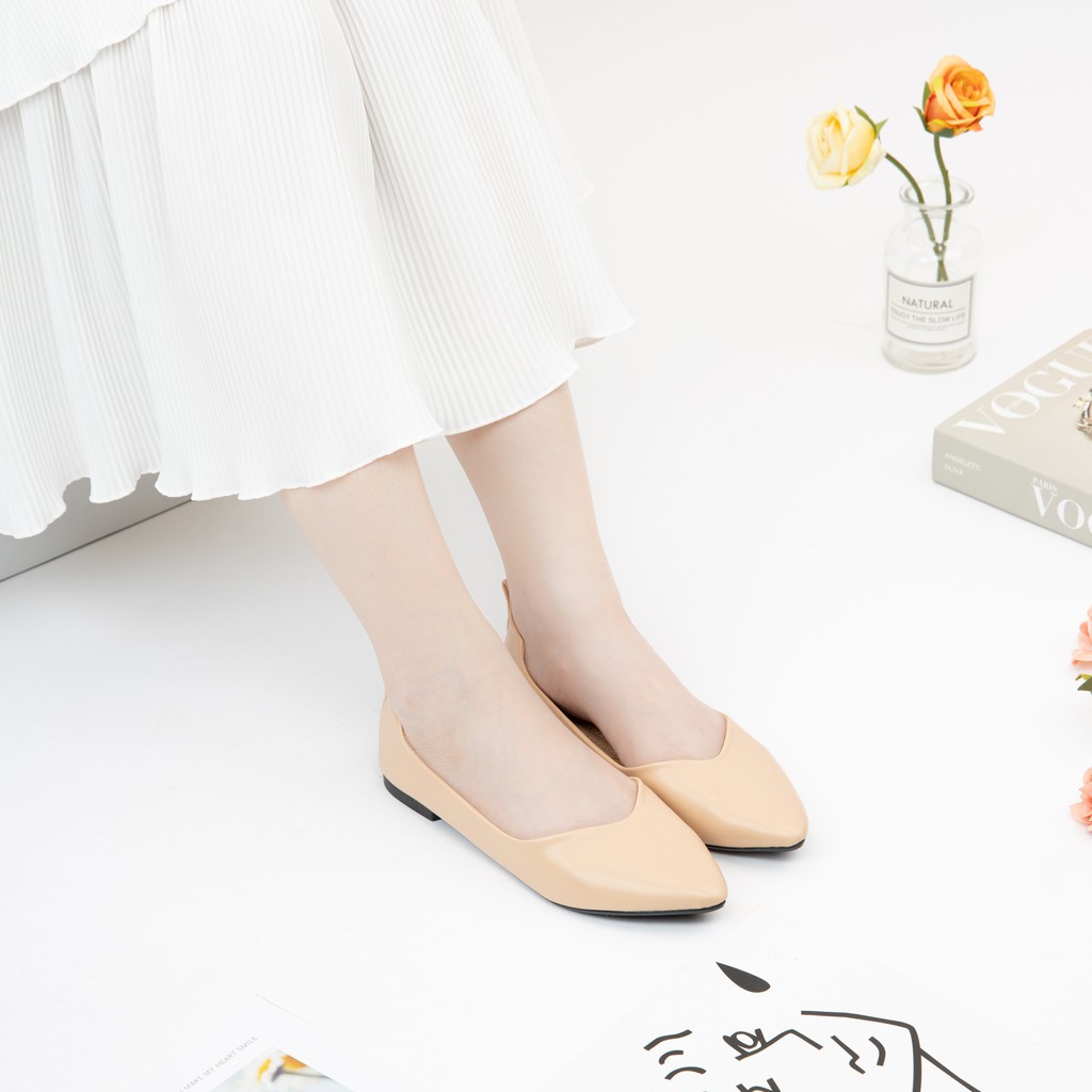 [Mã FATHANG5 giảm 10K đơn 50K] Giày búp bê nữ mũi nhọn đế bệt MWC NUBB- 2170 | BigBuy360 - bigbuy360.vn