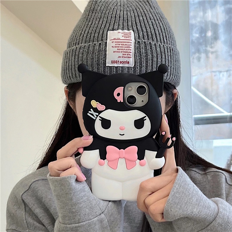 SANRIO Dễ Thương Ốp Điện Thoại Silicon Mềm In Hình kuromi Cho iphone 15 14 13 12 11 pro max xs xr x xsmax