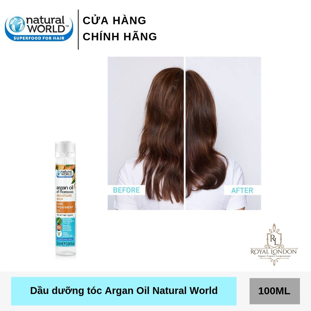 Dầu dưỡng tóc Argan oil of Morocco NATURAL WORLD 25ml
