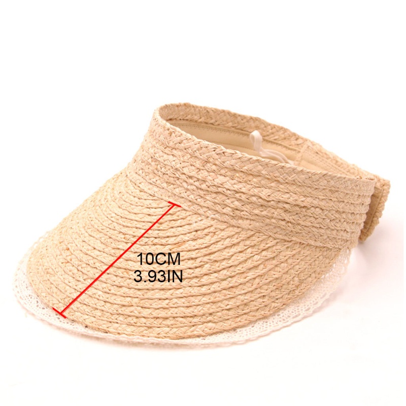 Mũ Rơm Chống Nắng Rộng Vành Hở Chóp Có Thể Gập Lại Trang Trí Cá Tính Cho Nữ Ha