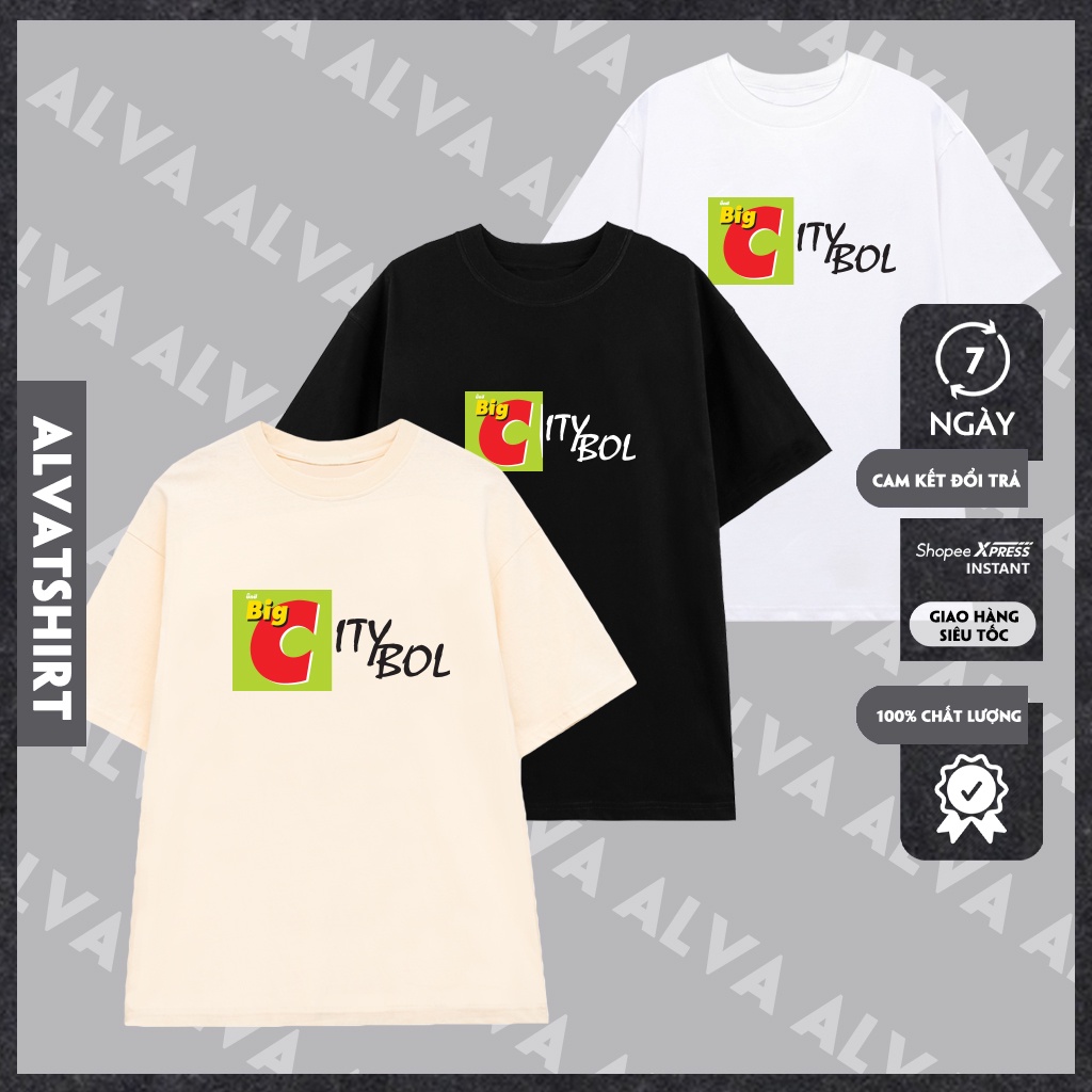 Áo Unisex In Chữ BigcityBoiz Phong Cách Hài Hước Trẻ Trung, Nam Nữ Mặc Form Cực Đẹp