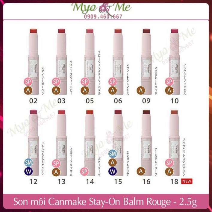 Son dưỡng màu chống nắng Canmake Stay-On Balm Rouge