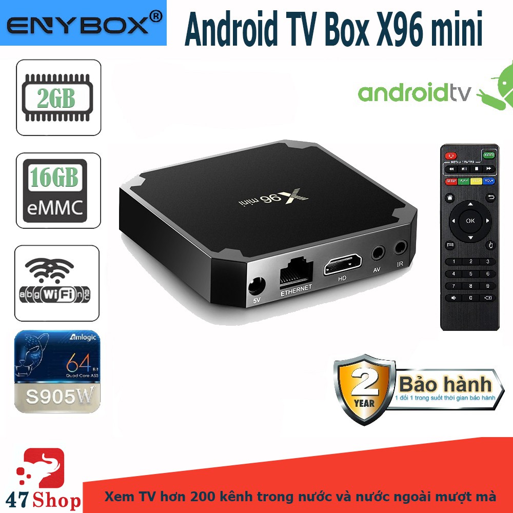 Android TV Box X96 mini phiên bản 2G Ram và 16G bộ nhớ trong - Chính hãng Eny - AndroidTV OS