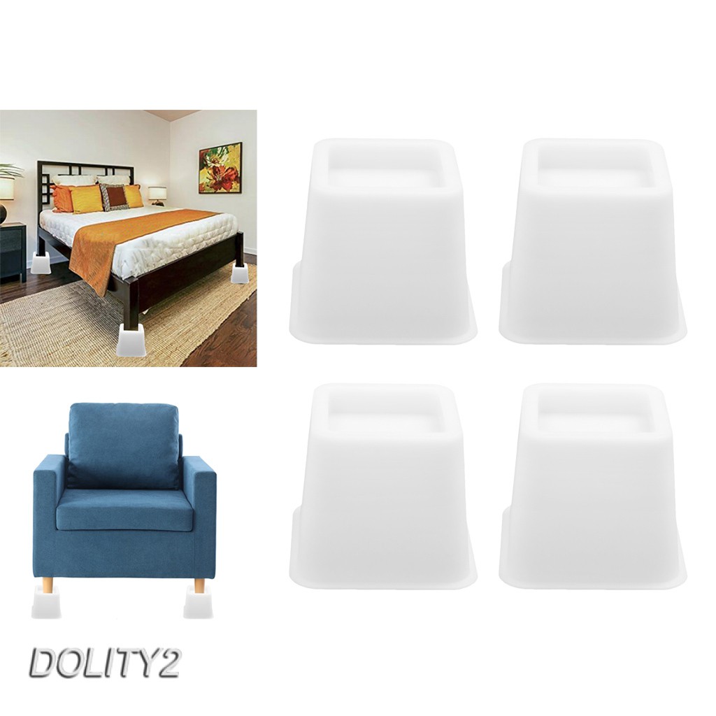 Set 4 Chân Nâng Ghế Sofa / Giường Ngủ 4 Cái Màu Trắng 3inch