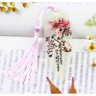 Bookmark gân lá ép mỏng tua rua