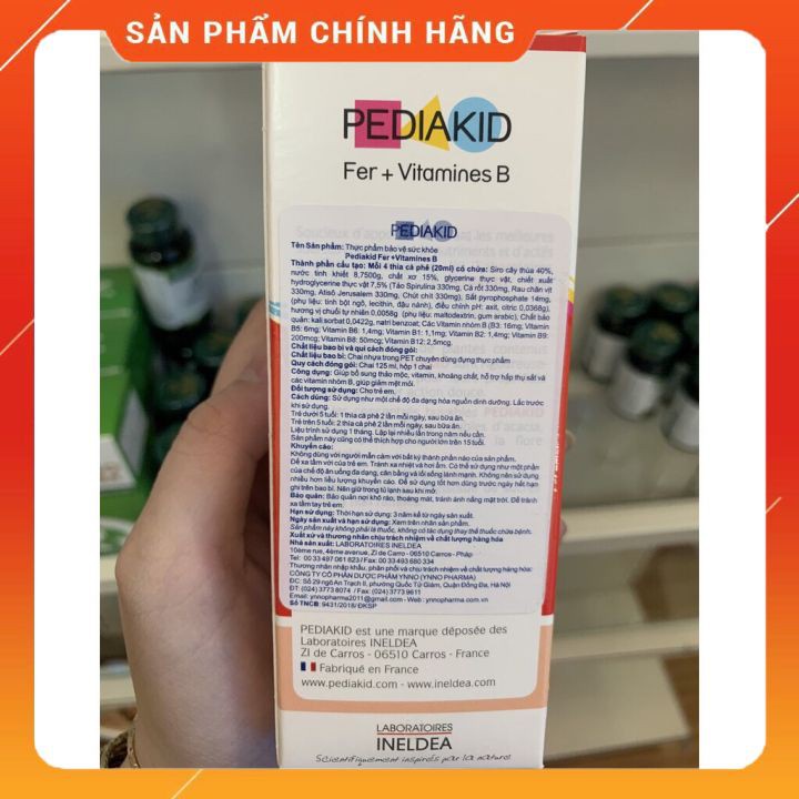 Pediakid Fer Siro bổ sung sắt và vitamin nhóm B cho bé 𝐍𝐄𝐖 PEDIAKID FER + VITAMINES B