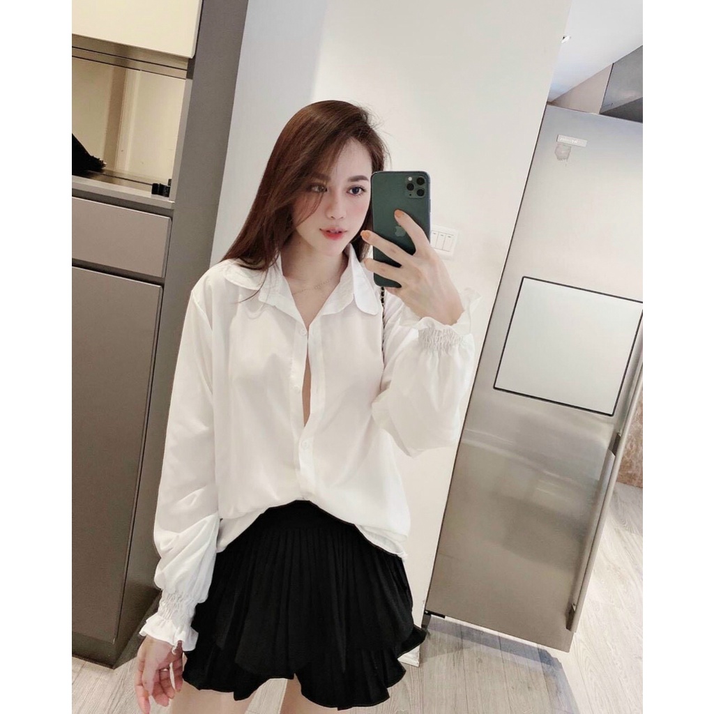 Áo sơ mi nữ MIA 1992 cao cấp - Áo sơ mi kiểu bo ống bắt mắt chất liệu cotton mềm mịn dễ phối đồ