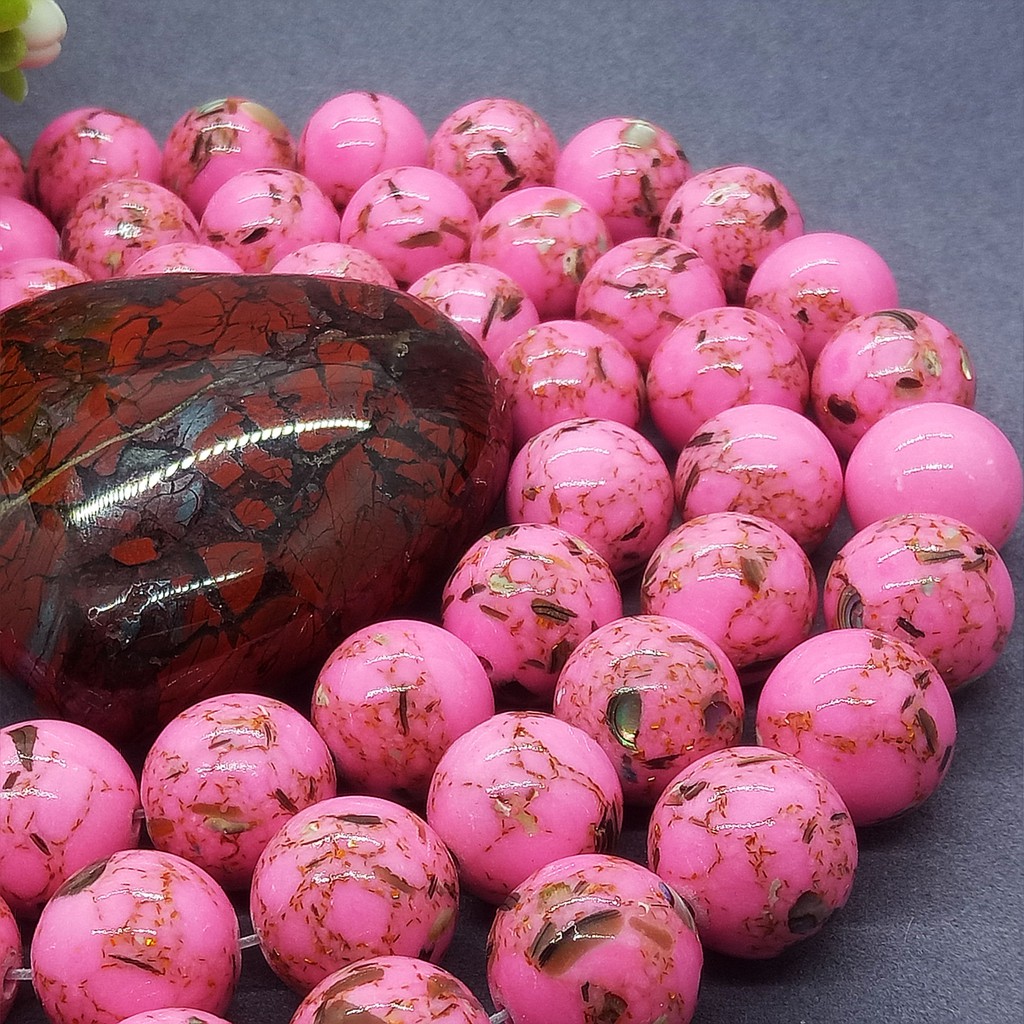 Chuỗi Hạt Đá Tròn Tự Nhiên 4-12mm Màu Ngọc Lam / Vỏ Sò Làm Vòng Tay diy