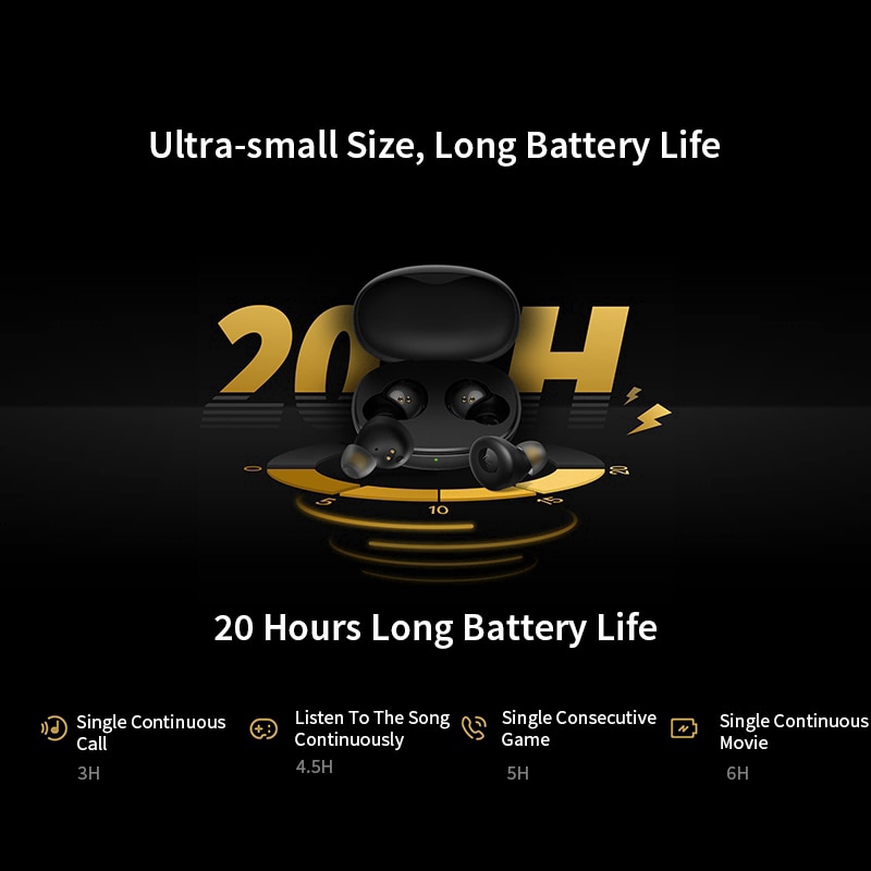 Tai nghe không dây Realme Buds Q tích hợp bluetooth 5.0 400mA dành cho điện thoại android và iPhone | BigBuy360 - bigbuy360.vn