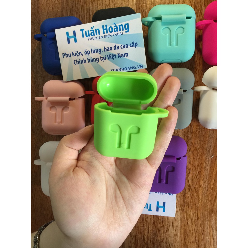 Ốp silicon Airpod/Airpods bảo vệ tai nghe Apple + móc cheo | BigBuy360 - bigbuy360.vn