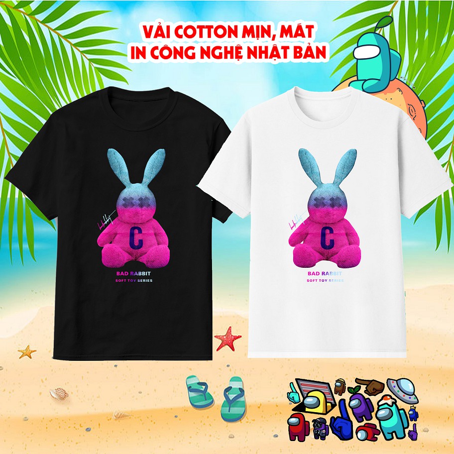 Áo thun nữ hình gấu 7 màu, áo thỏ 7 màu, vải cotton mịn mát, in cao cấp, trend 2021, áo thun nam nữ