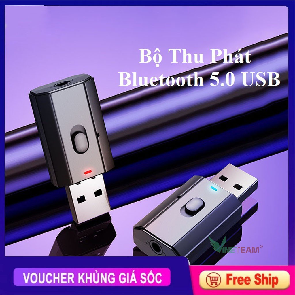 Thiết bị thu, phát âm thanh kết nối Bluetooth 5.0 Aux Rca cổng cắm Usb 3.5mm cho TV PC xe hơi -dc4488